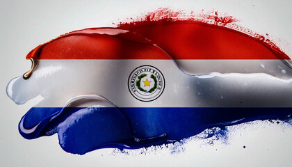 Paint stain in the colours of the flag of Paraguay