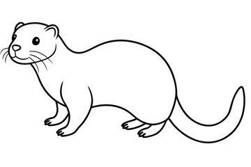 Funny Otter Vector Illustration, Cartoon Clipart, Line Art Design with White Background, Funny otter illustration in vector, cartoon, clipart, and line art styles on white background.