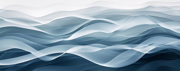 Fototapeta premium Abstract wavy lines in shades of blue and white