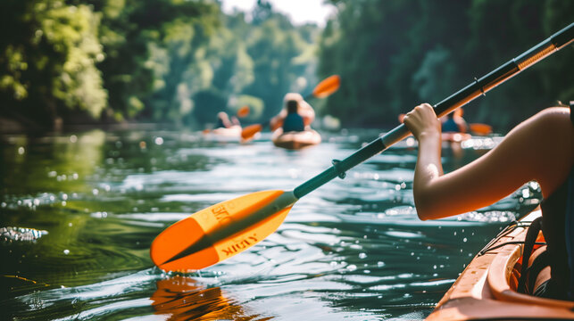 kayak tour on the river - Powered by Adobe