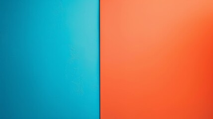 Two tone background featuring blue and orange colors separated by a thin black line, providing copy space for a minimalist design