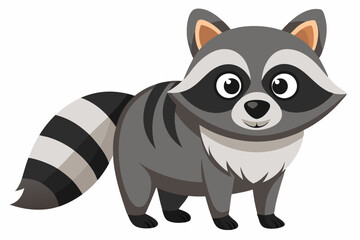 Funny Raccoon Vector Illustration, Cartoons, Clipart, and Line Art Design with White Background,  funny raccoon vector illustration, cartoons, clipart, and line art design on a white background.