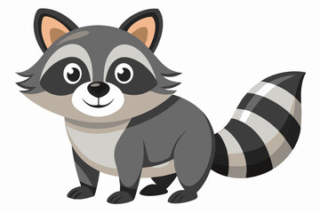 Funny Raccoon Vector Illustration, Cartoons, Clipart, and Line Art Design with White Background,  funny raccoon vector illustration, cartoons, clipart, and line art design on a white background.