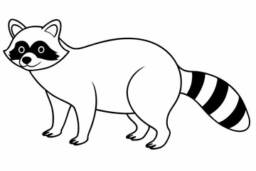 Funny Raccoon Vector Illustration, Cartoons, Clipart, and Line Art Design with White Background,  funny raccoon vector illustration, cartoons, clipart, and line art design on a white background.