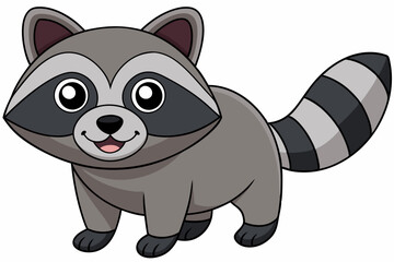 Funny Raccoon Vector Illustration, Cartoons, Clipart, and Line Art Design with White Background,  funny raccoon vector illustration, cartoons, clipart, and line art design on a white background.