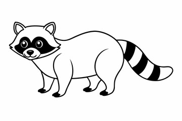 Funny Raccoon Vector Illustration, Cartoons, Clipart, and Line Art Design with White Background,  funny raccoon vector illustration, cartoons, clipart, and line art design on a white background.