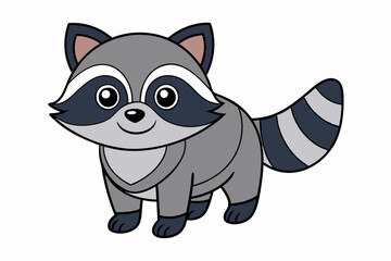 Funny Raccoon Vector Illustration, Cartoons, Clipart, and Line Art Design with White Background,  funny raccoon vector illustration, cartoons, clipart, and line art design on a white background.