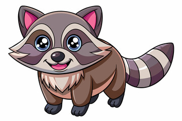 Funny Raccoon Vector Illustration, Cartoons, Clipart, and Line Art Design with White Background,  funny raccoon vector illustration, cartoons, clipart, and line art design on a white background.
