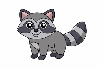 Funny Raccoon Vector Illustration, Cartoons, Clipart, and Line Art Design with White Background,  funny raccoon vector illustration, cartoons, clipart, and line art design on a white background.