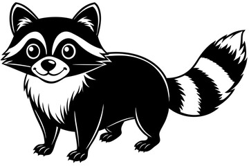 Funny Raccoon Vector Illustration, Cartoons, Clipart, and Line Art Design with White Background,  funny raccoon vector illustration, cartoons, clipart, and line art design on a white background.