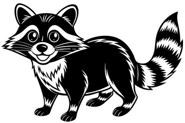 Funny Raccoon Vector Illustration, Cartoons, Clipart, and Line Art Design with White Background,  funny raccoon vector illustration, cartoons, clipart, and line art design on a white background.