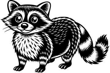 Funny Raccoon Vector Illustration, Cartoons, Clipart, and Line Art Design with White Background,  funny raccoon vector illustration, cartoons, clipart, and line art design on a white background.