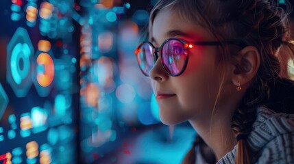 Digital Literacy and Future Skills, focus on coding education classroom backdrop