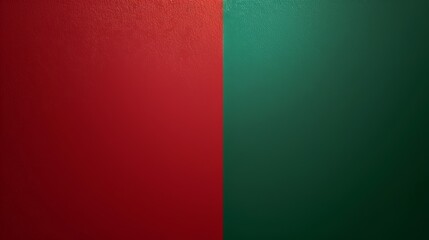 Naklejka premium Background image showing a red and green texture split directly down the middle, creating two halves. Perfect for websites, social media, and other digital projects