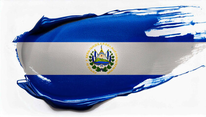 Paint stain in the colours of the flag of El Salvador