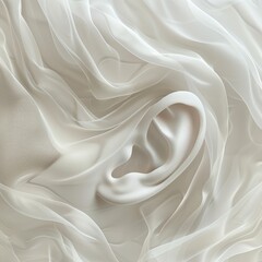 Fototapeta premium white gauze forms an ear