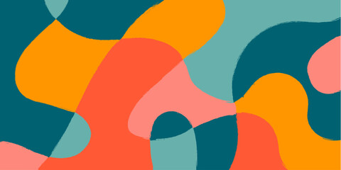 Summer abstract background with liquid shapes with overlay effect. Grunge texture an hand drawn style. Rough edges. Modern design for wallpaper, cover, banner, advertising, label, poster, celebration