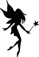 Fairy vector silhouette black and white,Fairy Silhouette, Fairy SVG, Tooth Fairy Svg, Fairies Svg,magic fairy design, Fairy silhouettes bundle ,Fairy vector illustration ,Beautiful Fairy Silhouette .
