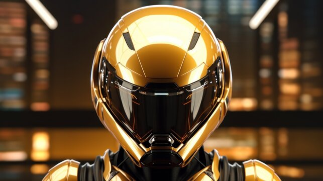 Golden Helmet: Sci-Fi Armor Design