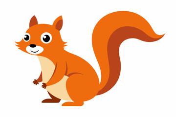Funny Squirrel Cartoon Vector Illustration with White Background, Funny squirrel cartoon vector illustration with white background, perfect for clipart and design.