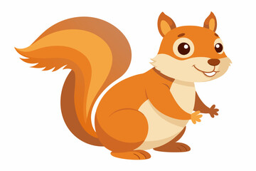 Funny Squirrel Cartoon Vector Illustration with White Background, Funny squirrel cartoon vector illustration with white background, perfect for clipart and design.