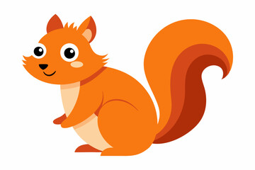 Funny Squirrel Cartoon Vector Illustration with White Background, Funny squirrel cartoon vector illustration with white background, perfect for clipart and design.
