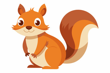 Funny Squirrel Cartoon Vector Illustration with White Background, Funny squirrel cartoon vector illustration with white background, perfect for clipart and design. © raseldesigner93