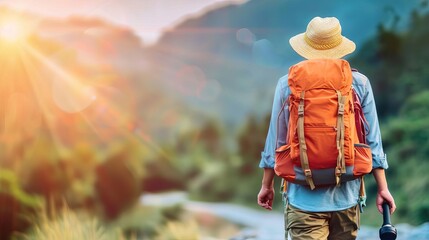 Backpacker using hostel booking site, hotel booking, budget-friendly travel