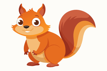 Funny Squirrel Cartoon Vector Illustration with White Background, Funny squirrel cartoon vector illustration with white background, perfect for clipart and design.