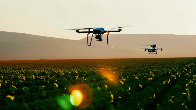 drone over the field