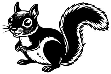 Funny Squirrel Cartoon Vector Illustration with White Background, Funny squirrel cartoon vector illustration with white background, perfect for clipart and design.