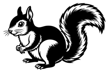 Funny Squirrel Cartoon Vector Illustration with White Background, Funny squirrel cartoon vector illustration with white background, perfect for clipart and design.