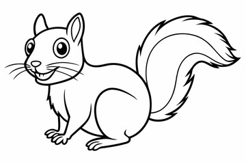 Funny Squirrel Cartoon Vector Illustration with White Background, Funny squirrel cartoon vector illustration with white background, perfect for clipart and design.