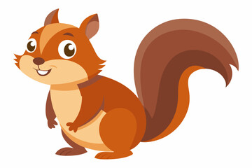 Funny Squirrel Cartoon Vector Illustration with White Background, Funny squirrel cartoon vector illustration with white background, perfect for clipart and design.
