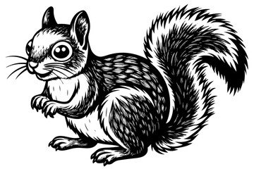 Funny Squirrel Cartoon Vector Illustration with White Background, Funny squirrel cartoon vector illustration with white background, perfect for clipart and design.