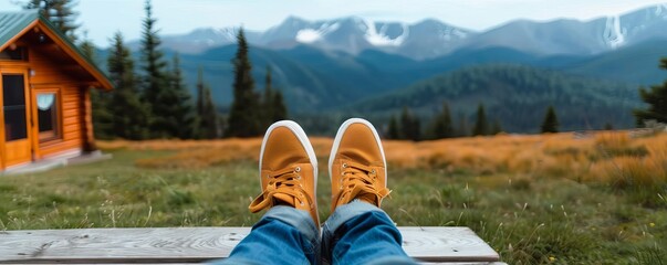 Solo traveler booking a remote cabin stay, hotel booking, secluded retreat