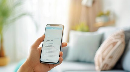 Smartphone displaying hotel booking confirmation screen, hotel booking, mobile convenience