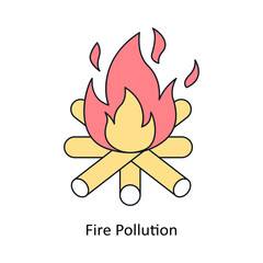 Fire Pollution  Isometric style icon. Symbol on White background EPS 10 File 
