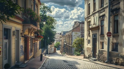 Fototapeta premium Summer in Lublin perspective from the vantage point : Generative AI