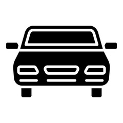 Car front glyph solid icon
