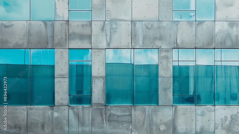 Poster facade with reflections in an urban landscape : generative ai