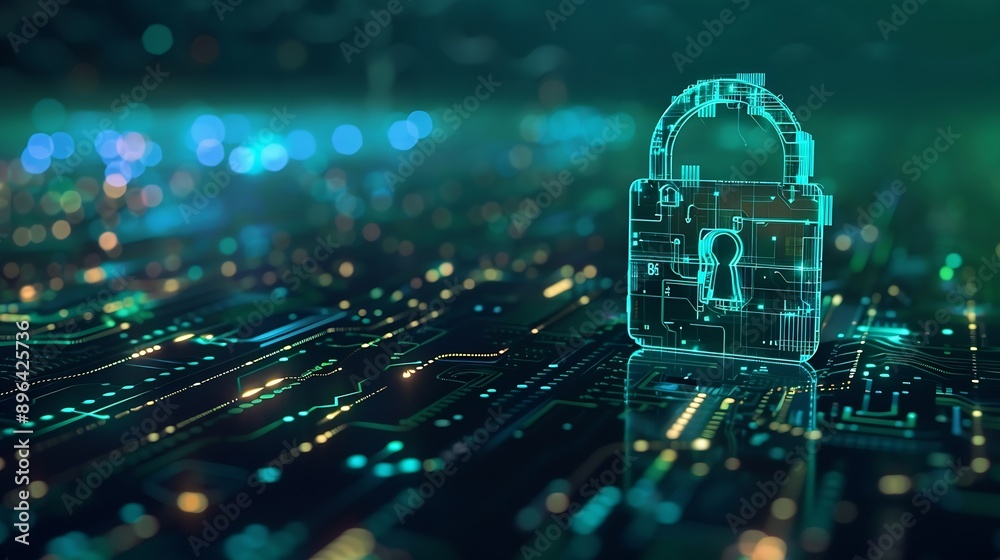 Aufkleber Cybersecurity for Business in the Digital Age Tech Security Online Privacy Smart Security Software Global Network Protection Digital Business Security Financial Data Security : Generative AI