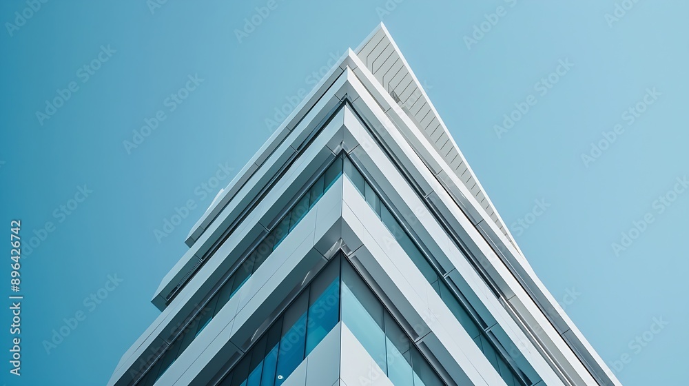 Leinwandbilder modern building details geometric and abstract architectural concepts with low angle : generative ai