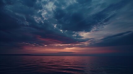 Obraz premium Beautiful dramatic scenic after sunset sky background after sunset : Generative AI