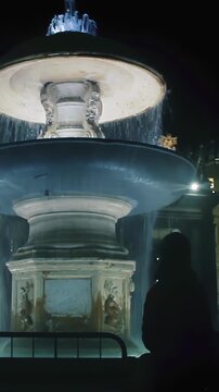 Fountain in Front of St. Peter's Basilica and Sistine Chapel, Rome, Italy.