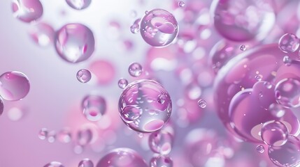 3D render animation motion design presentation background wallpaper metasphere Pink purple abstract meta sphere liquid shape moving deformation transition to meta balls bubbles drops p : Generative AI