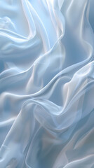 Fototapeta premium Flowing light blue silk fabric with soft