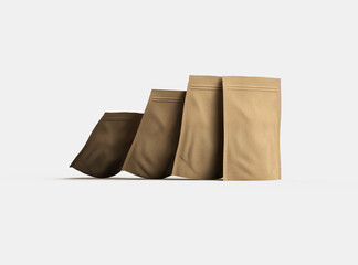 Naklejka premium 3D render of a generic paper doypack with zipper on a light background