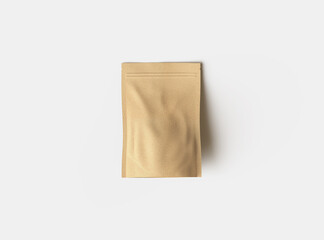 3D render of a generic paper doypack with zipper on a light background