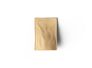 3D render of a generic paper doypack with zipper on a transparent background